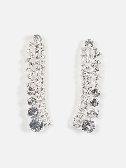 Silver Plated Designer Stone Necklace, Earrings, Bracelet And Ring Set