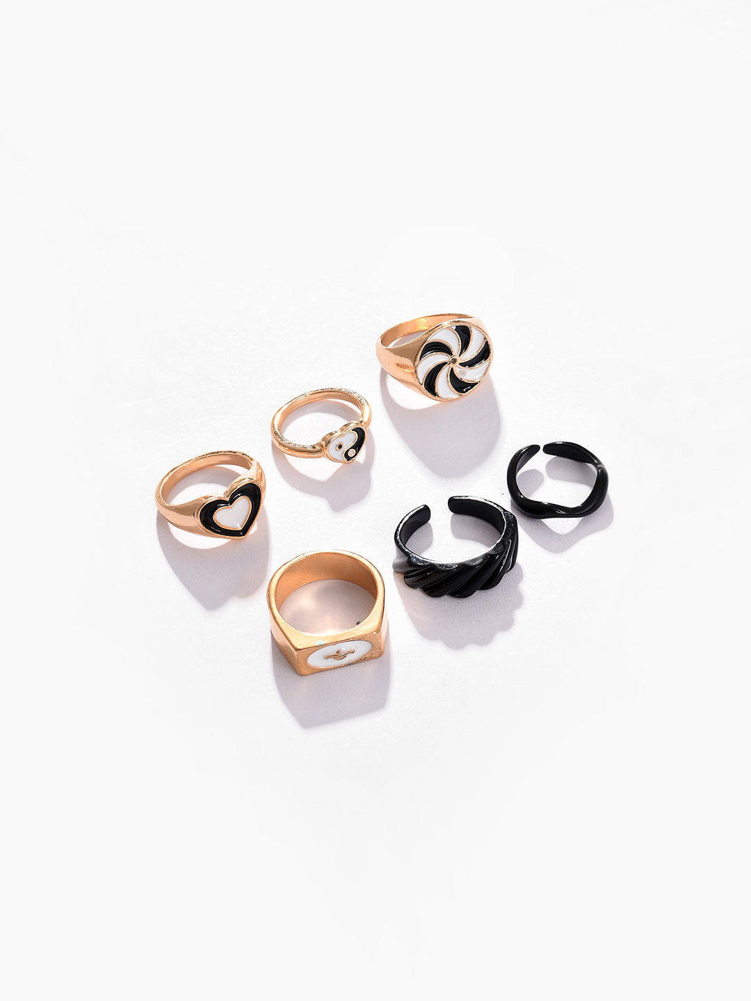 Pack Of 6 Gold Plated Designer Ring