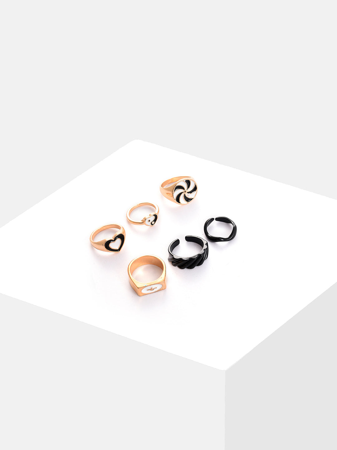 Pack Of 6 Gold Plated Designer Ring