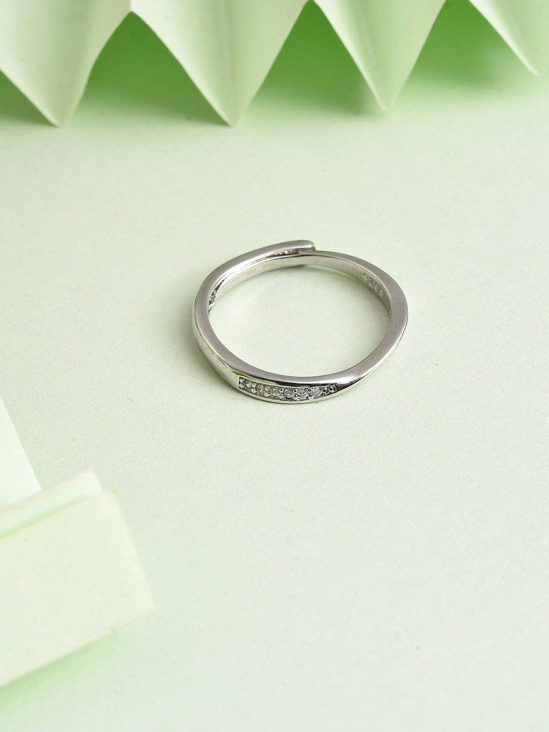Silver Plated Designer Stone Ring