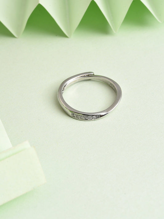 Silver Plated Designer Stone Ring