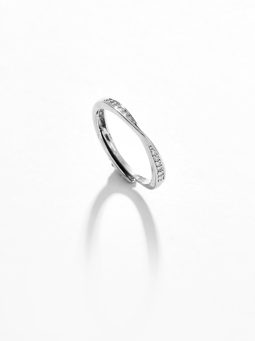 Silver Plated Designer Stone Ring
