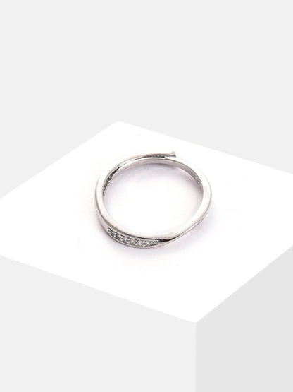 Silver Plated Designer Stone Ring