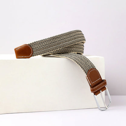 Brown Braided Casual Nylon Belt