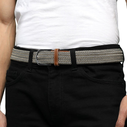 Brown Braided Casual Nylon Belt