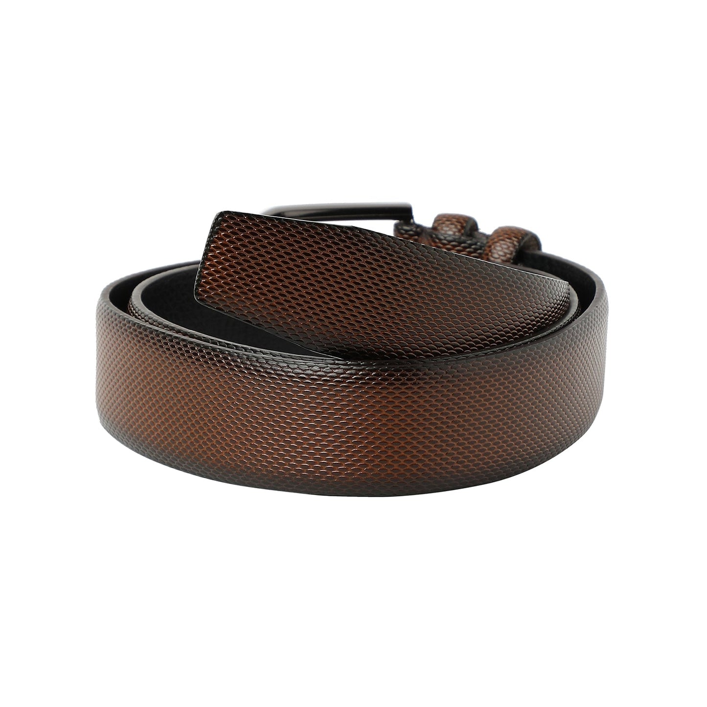 Brown Textured Formal Vegan Leather Leather Belt