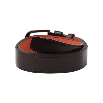 Brown Solid Formal Vegan Leather Leather Belt