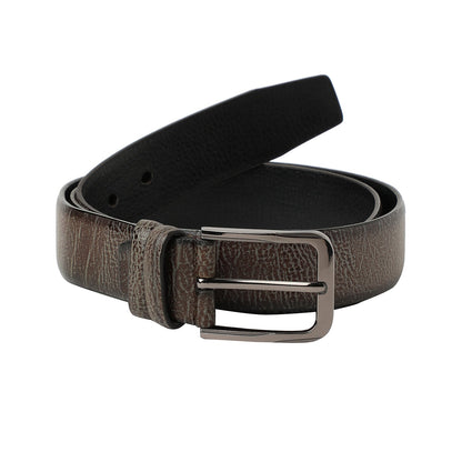 Brown Textured Formal Vegan Leather Leather Belt