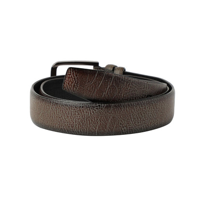 Brown Textured Formal Vegan Leather Leather Belt