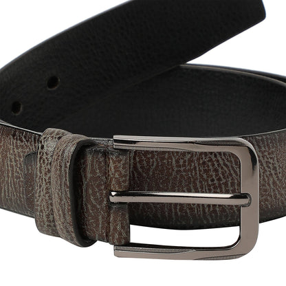 Brown Textured Formal Vegan Leather Leather Belt