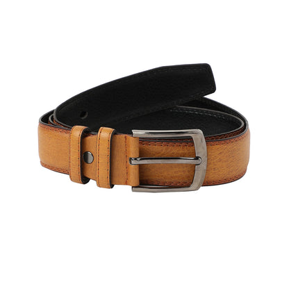Mustard Textured Formal Vegan Leather Leather Belt