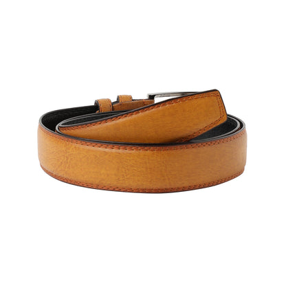 Mustard Textured Formal Vegan Leather Leather Belt