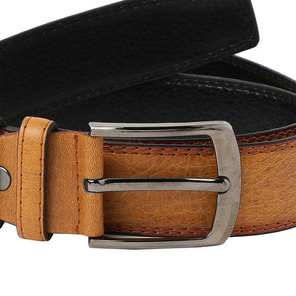 Mustard Textured Formal Vegan Leather Leather Belt