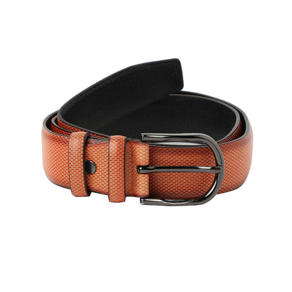 Brown Textured Formal Vegan Leather Leather Belt