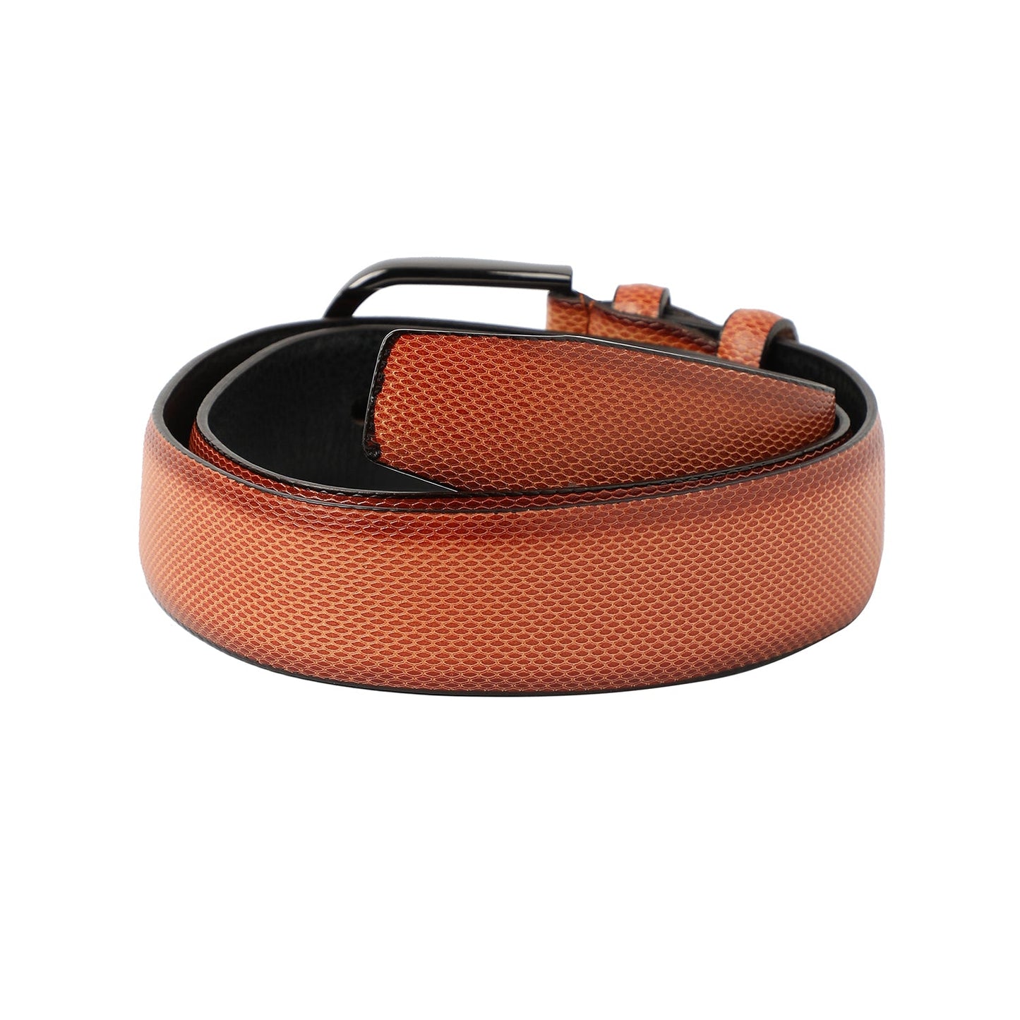 Brown Textured Formal Vegan Leather Leather Belt