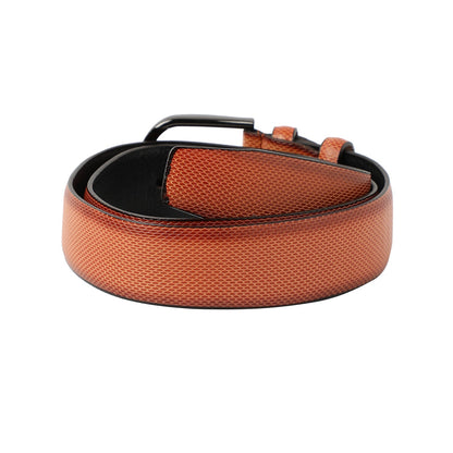 Brown Textured Formal Vegan Leather Leather Belt
