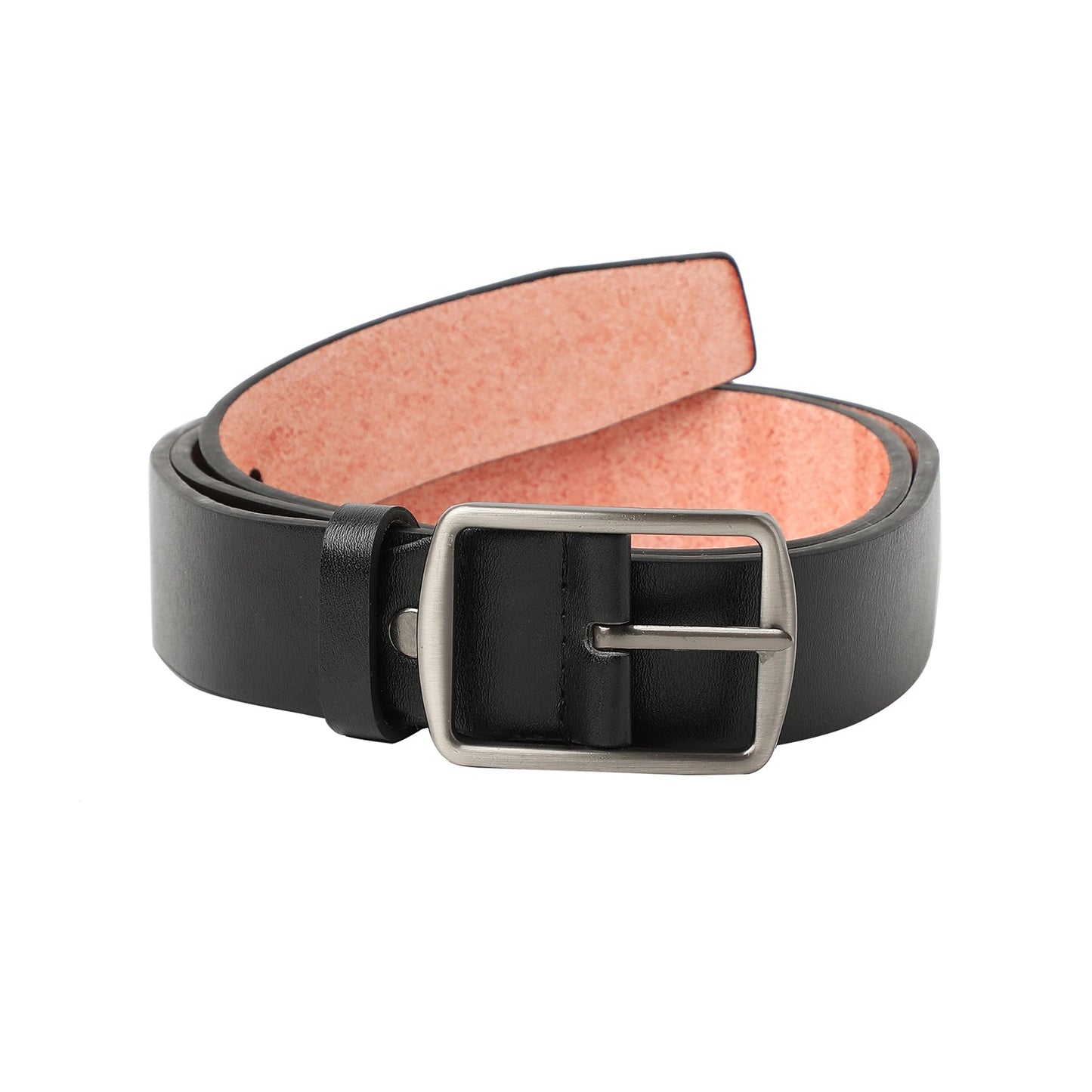 Black Textured Formal Vegan Leather Leather Belt