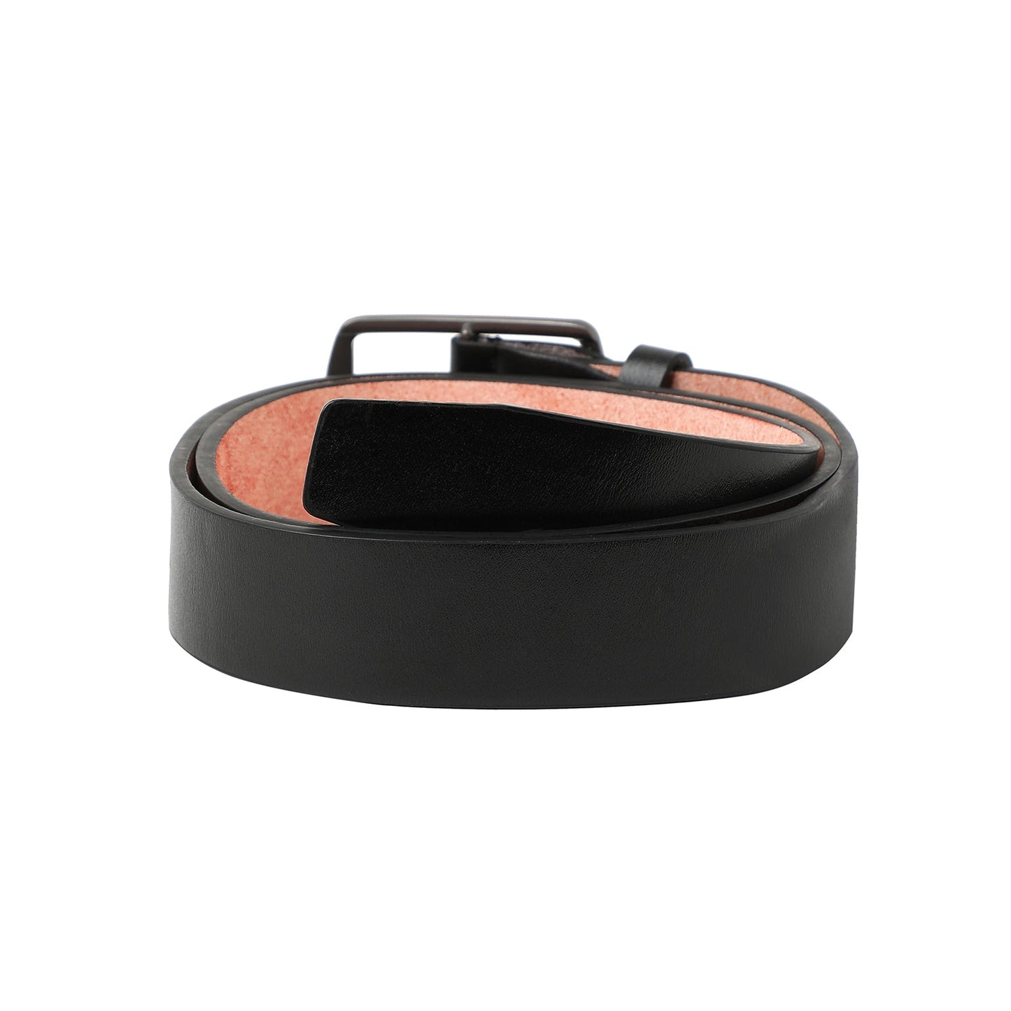 Black Textured Formal Vegan Leather Leather Belt