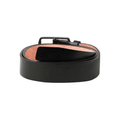 Black Textured Formal Vegan Leather Leather Belt