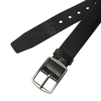 Black Textured Formal Vegan Leather Leather Belt
