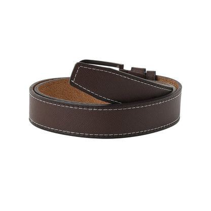 Brown Textured Formal Vegan Leather Leather Belt