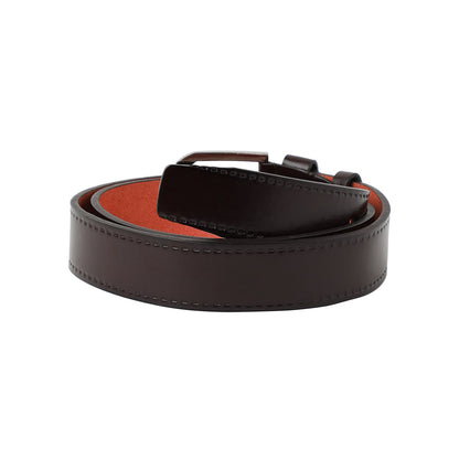 Brown Solid Formal Vegan Leather Leather Belt