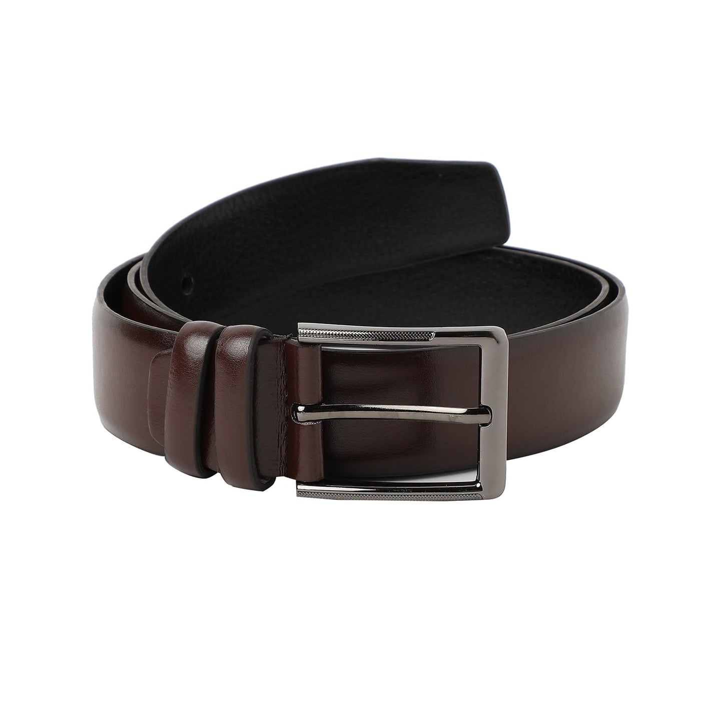 Brown Solid Formal Vegan Leather Leather Belt