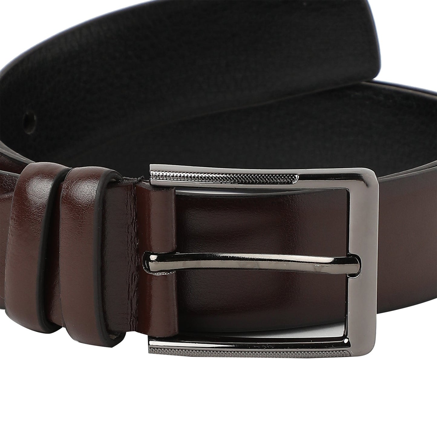 Brown Solid Formal Vegan Leather Leather Belt