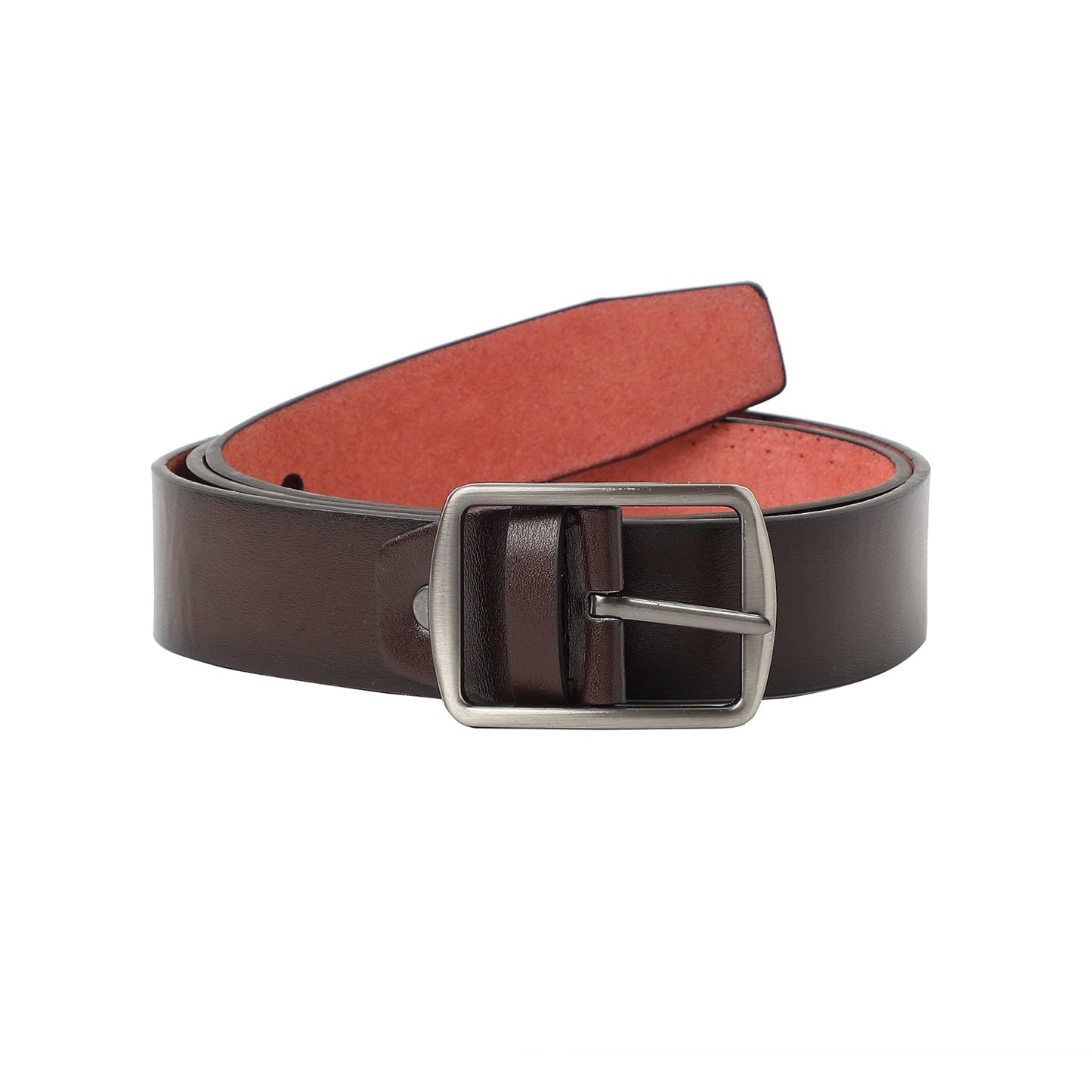 Brown Textured Formal Vegan Leather Leather Belt
