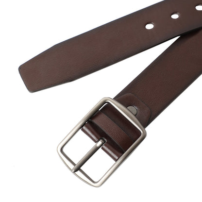 Brown Textured Formal Vegan Leather Leather Belt