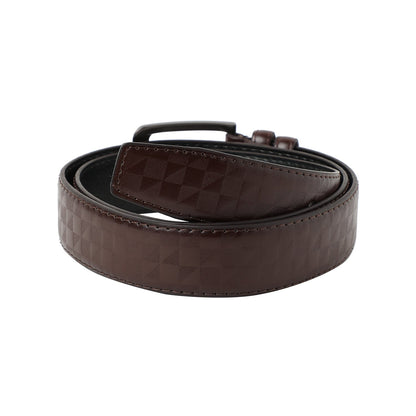 Brown Textured Formal Vegan Leather Leather Belt