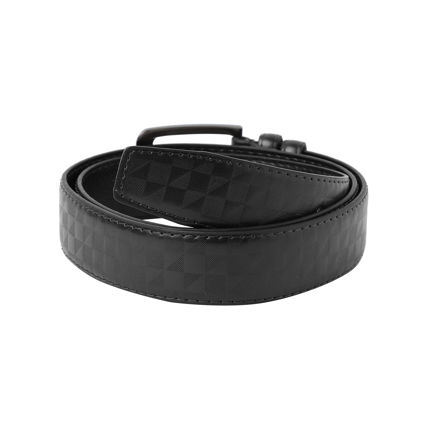 Black Textured Formal Vegan Leather Leather Belt