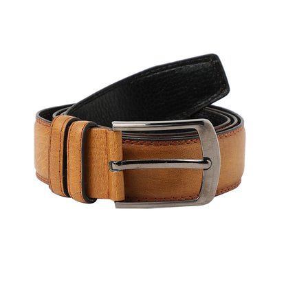 Mustard Textured Formal Vegan Leather Leather Belt
