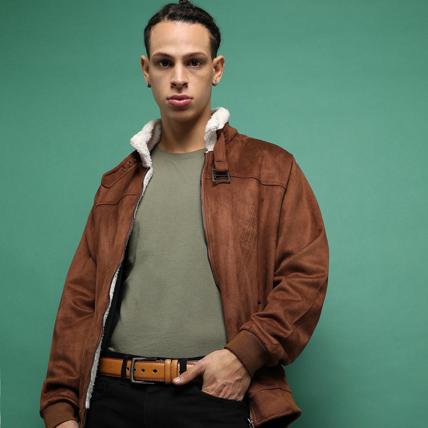 Mustard Textured Formal Vegan Leather Leather Belt