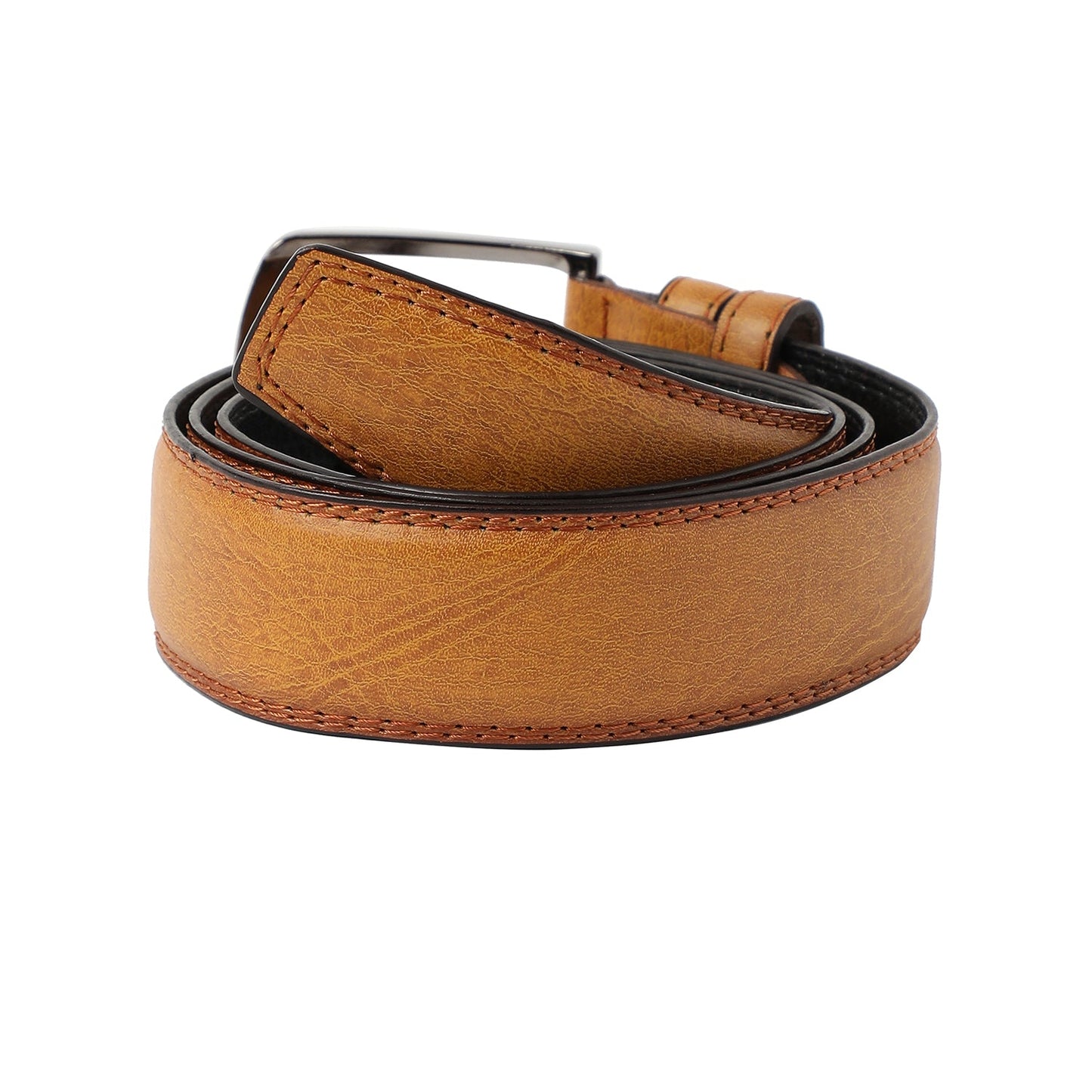 Mustard Textured Formal Vegan Leather Leather Belt