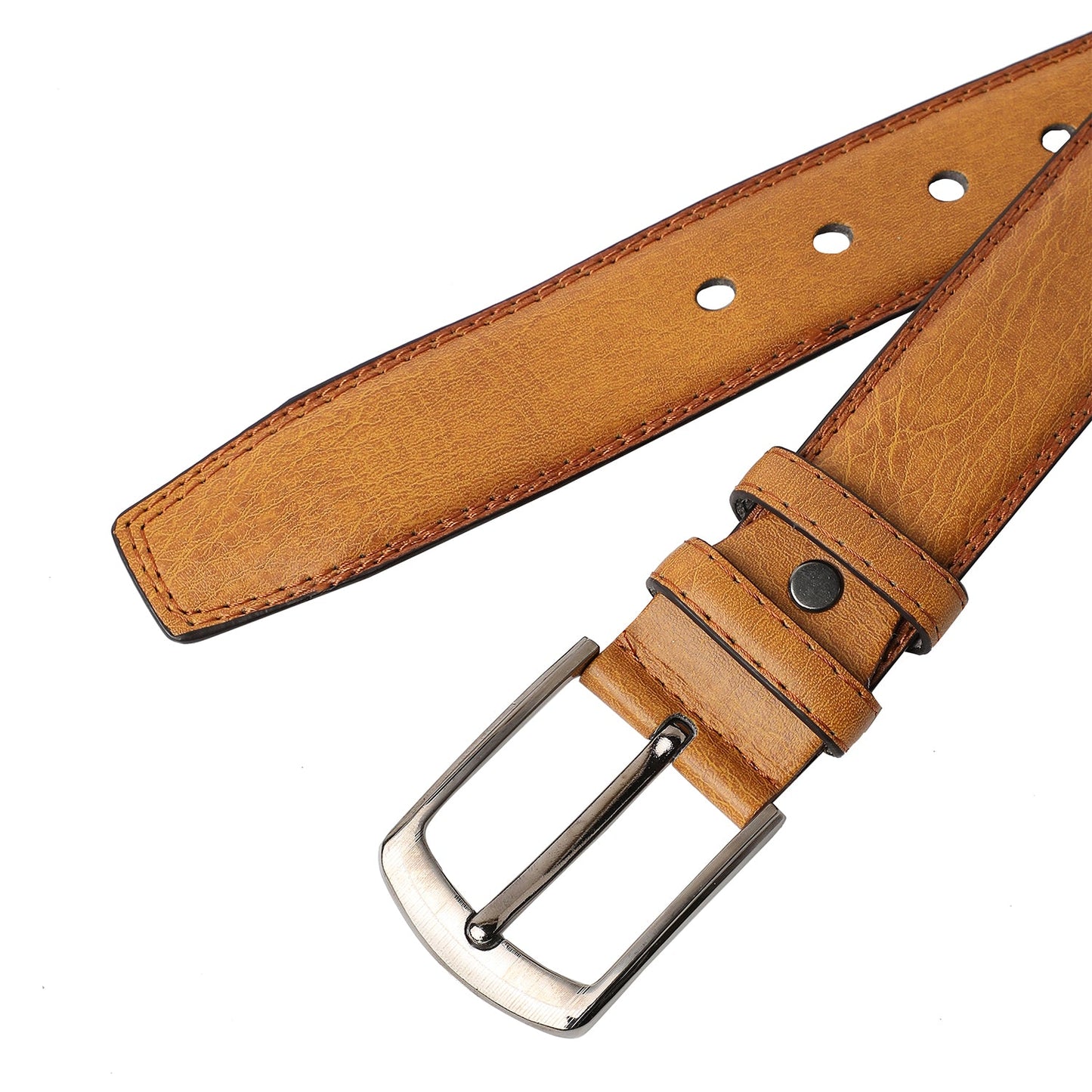 Mustard Textured Formal Vegan Leather Leather Belt