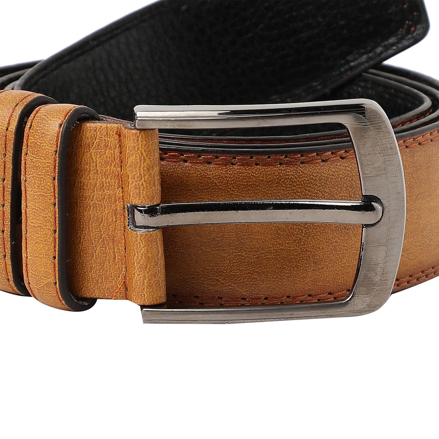 Mustard Textured Formal Vegan Leather Leather Belt