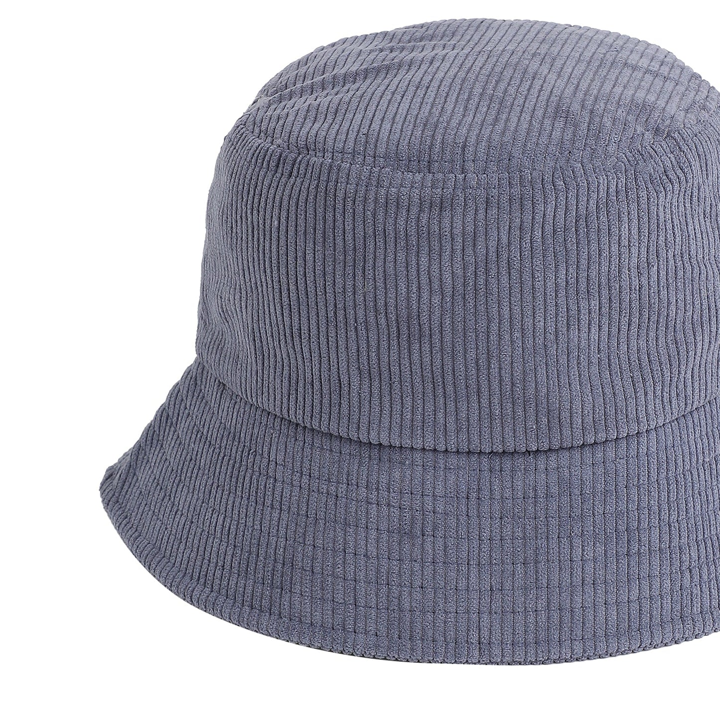 Blue Solid Corduroy Bucket Hat