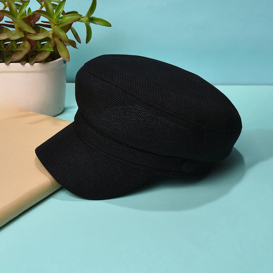 Solid Black Bretan Cap