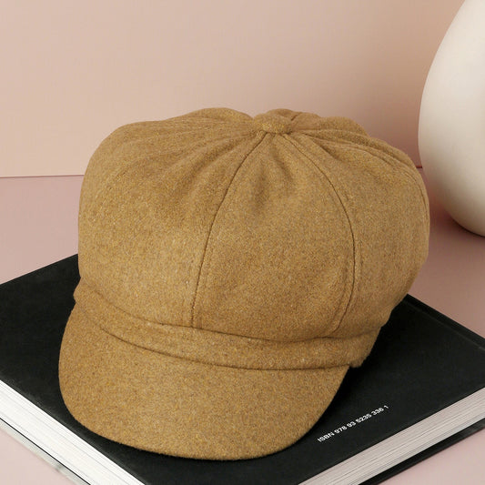 Solid Mustard Newsboy Cap