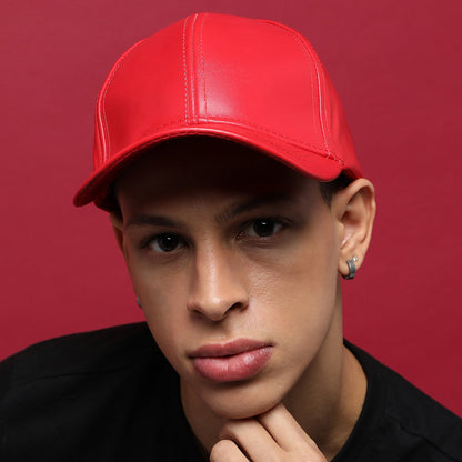 Red Solid Baseball Cap