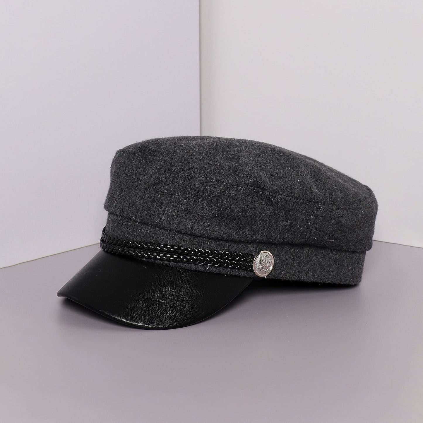 Solid Black Bretan Cap