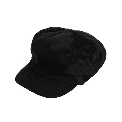 Solid Black Newsboy Cap