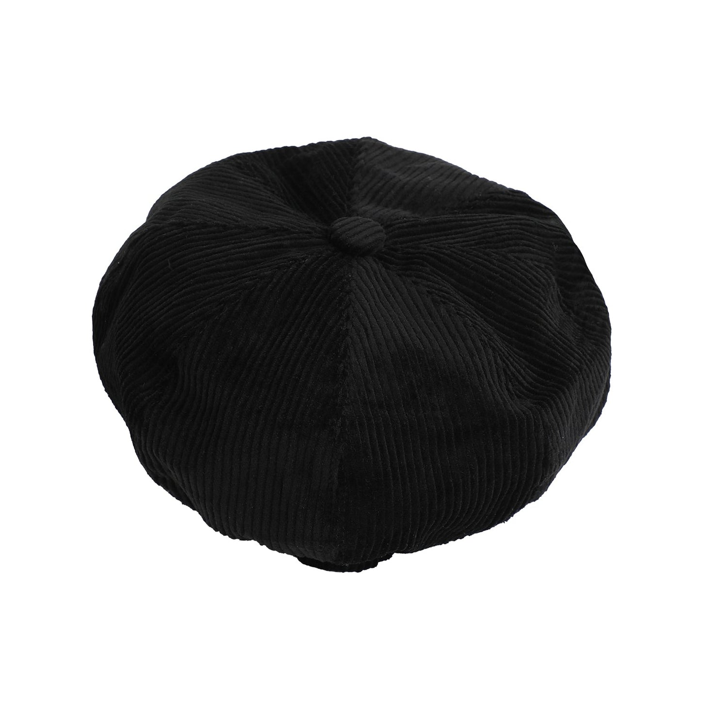 Solid Black Newsboy Cap