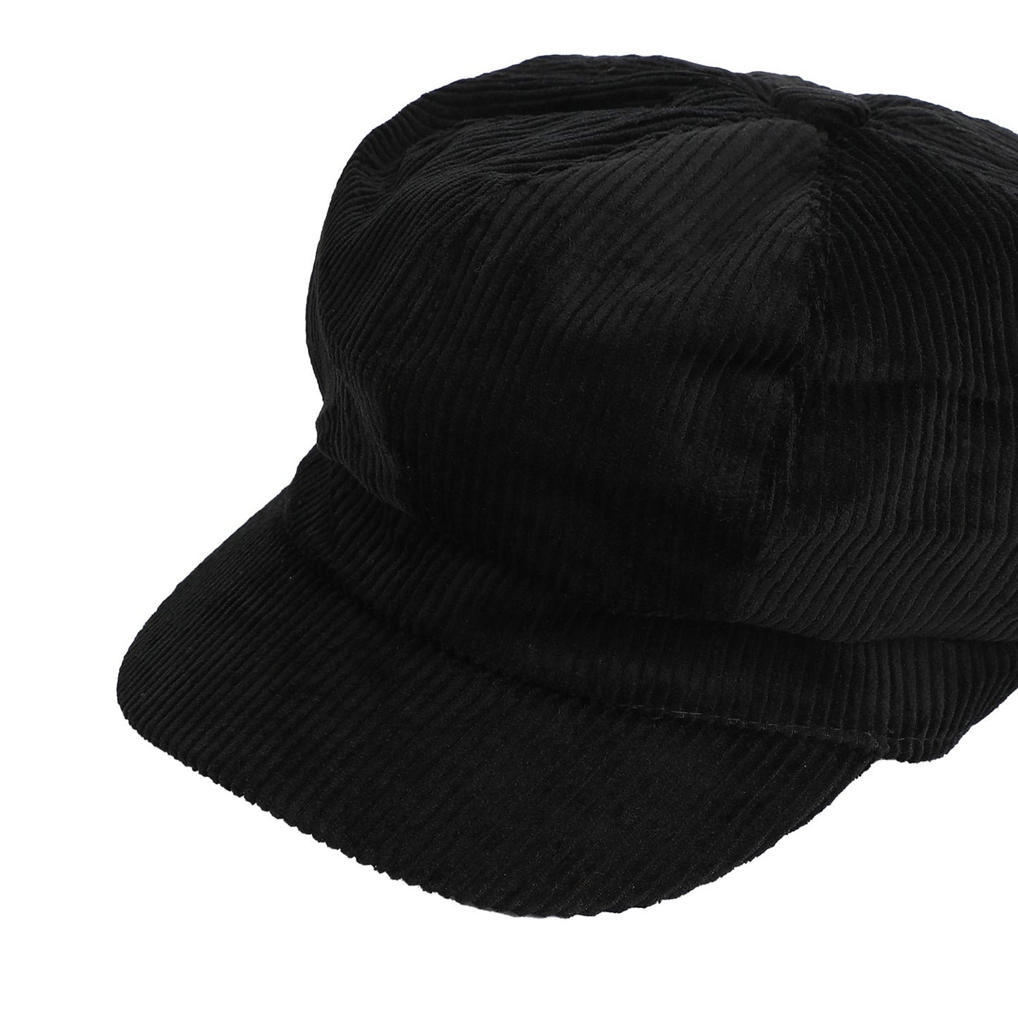 Solid Black Newsboy Cap