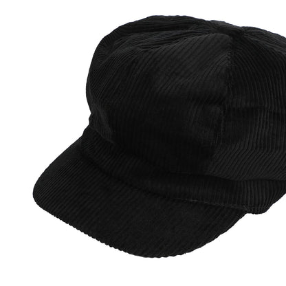 Solid Black Newsboy Cap