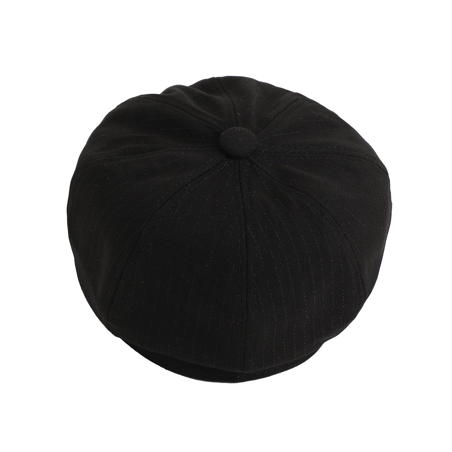 Solid black Newsboy Cap