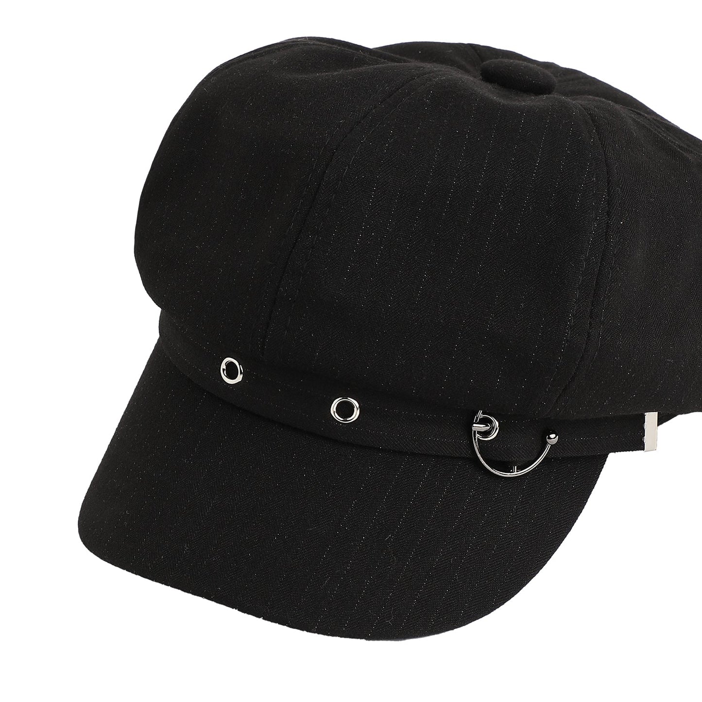 Solid black Newsboy Cap