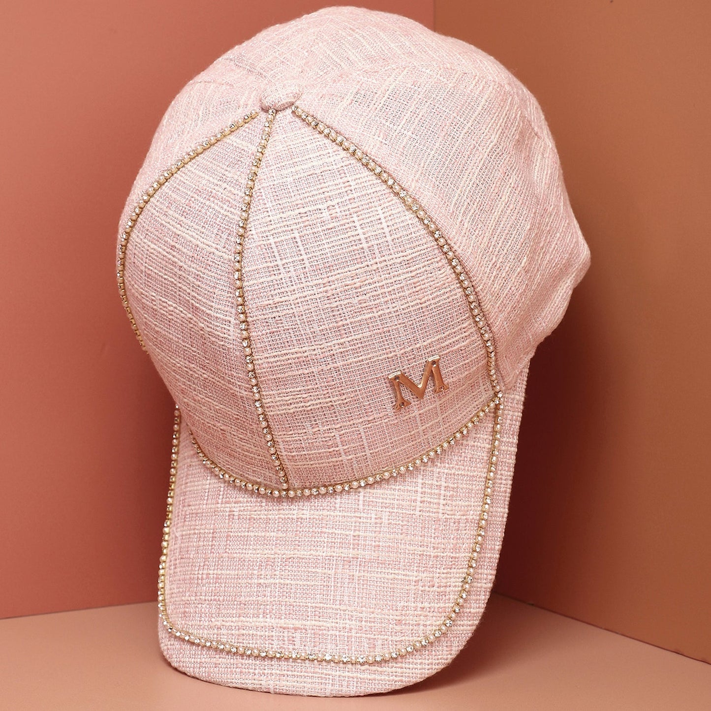 Beige Textured Baseball Cap