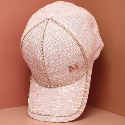 Beige Textured Baseball Cap